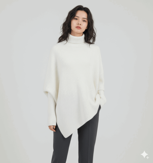 [TP045] Cozy Asymmetrical High-Neck Sweater
