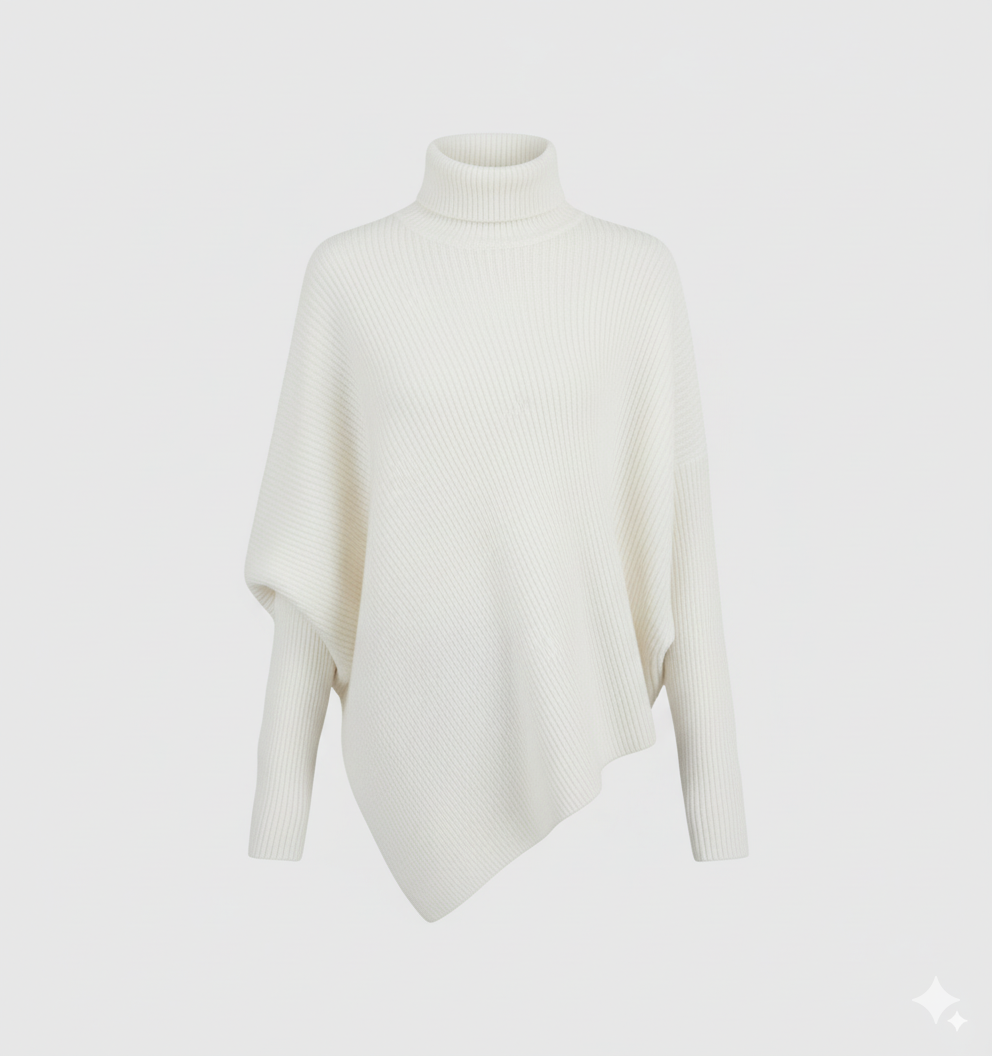 [TP045] Cozy Asymmetrical High-Neck Sweater