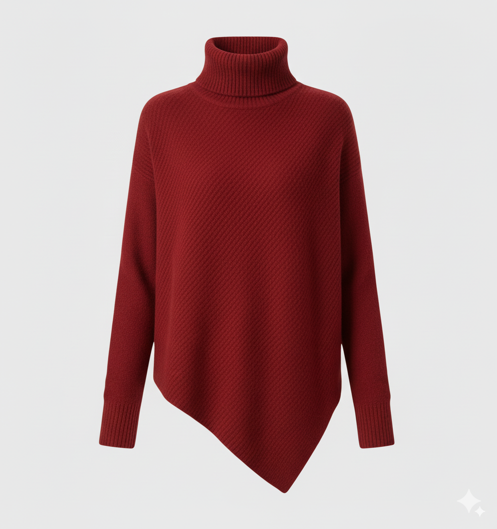[TP045] Cozy Asymmetrical High-Neck Sweater