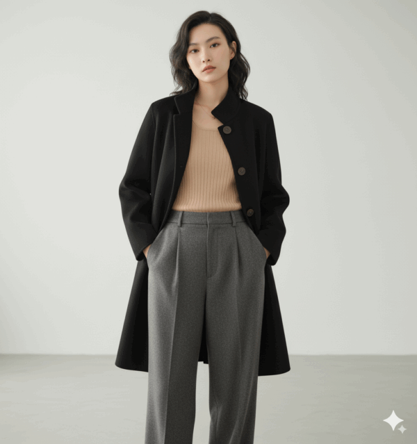 [TP046] Stand-Collar Wool Coat