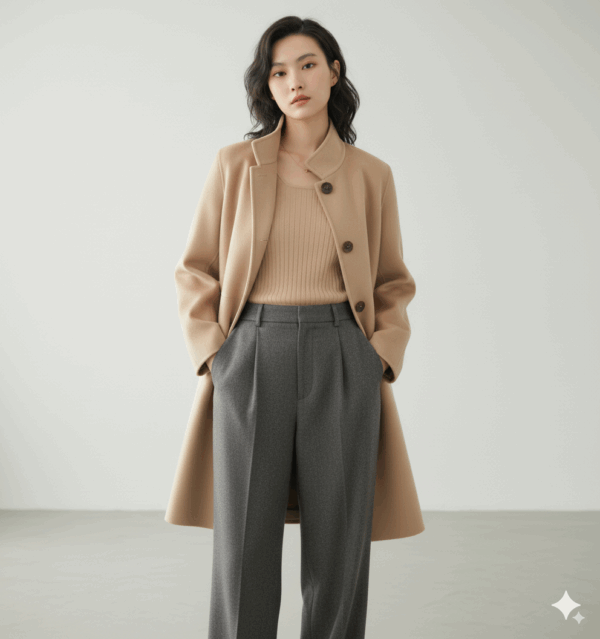 [TP046] Stand-Collar Wool Coat