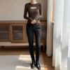 [TP048] Hollow-Out Fitted Long-Sleeve Top