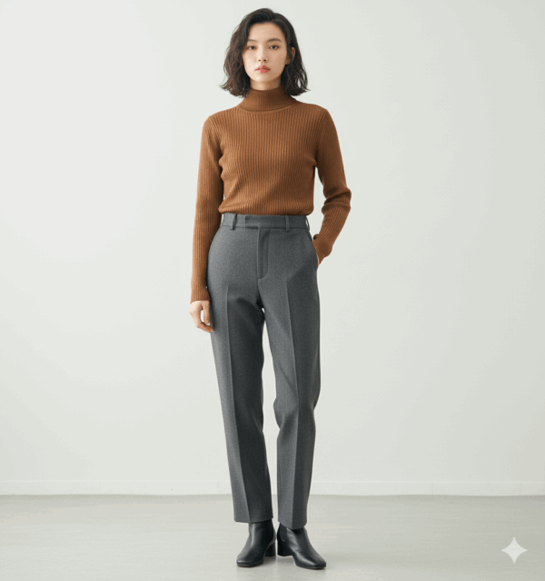 [TP049] High-Neck Knit Sweater
