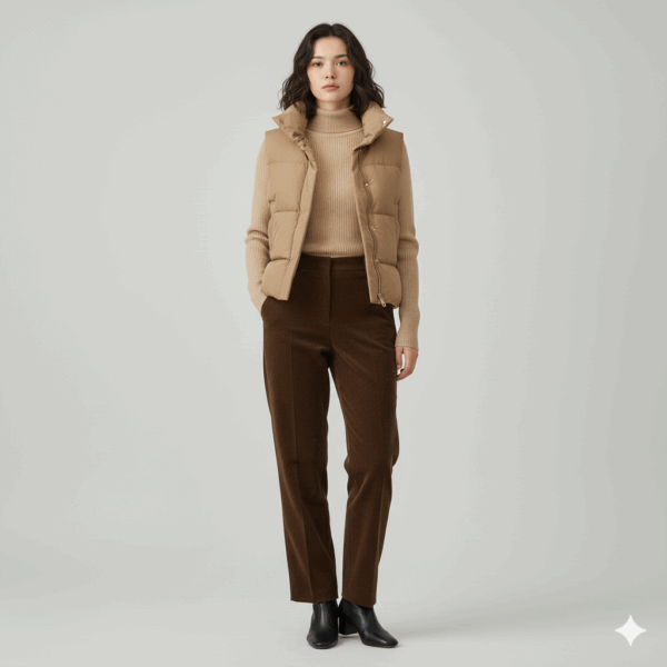 [TP050] Sleeveless Stand-Collar Cotton Vest