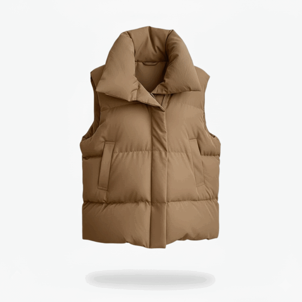 [TP050] Sleeveless Stand-Collar Cotton Vest