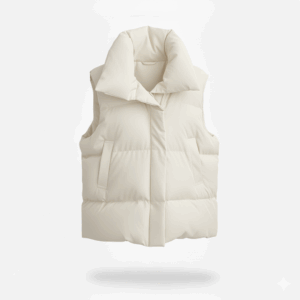 [TP050] Sleeveless Stand-Collar Cotton Vest