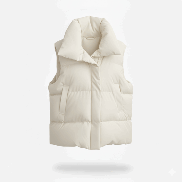 [TP050] Sleeveless Stand-Collar Cotton Vest