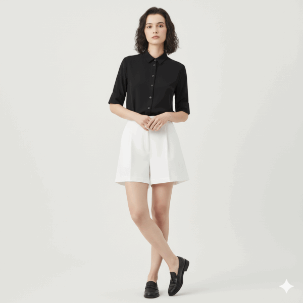 [BM025] Casual Tailored Wide-Leg Shorts