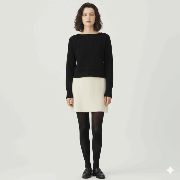 [BM027] Mink-Texture Fuzzy Midi Skirt