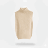 [TP053] Ribbed Sleeveless Half-Turtleneck Knit Vest