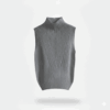 [TP053] Ribbed Sleeveless Half-Turtleneck Knit Vest