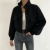 [TP056] Short Oversized Wool-Blend Casual Jacket
