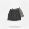 [BM028] Gray Wool-Blend Midi Skirt