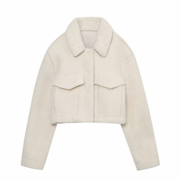 [TP059] Fleece-Lined Cropped Shirt Jacket