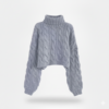 [TP060] High-Neck Cable-Knit Pullover Sweater
