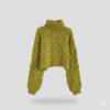 [TP060] High-Neck Cable-Knit Pullover Sweater