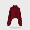 [TP060] High-Neck Cable-Knit Pullover Sweater