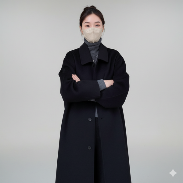 [TP061] Peter Pan Collar Reversible Wool Coat