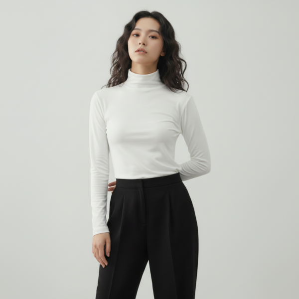 [TP065] Knit Half-Turtleneck Base Layer Top