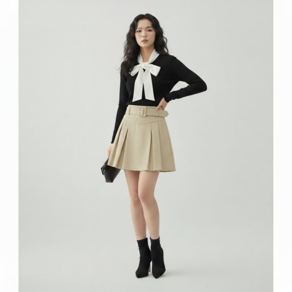 [TP066] Bow-Tie Detail Blouse