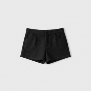 [BM031] High-Waisted Wool-Blend Shorts