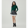 [BM032] Velvet and Tiered Tulle Belted Mini Skirt