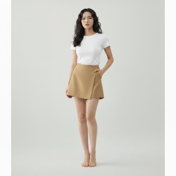 [BM033] Chic Asymmetrical Wrap Skort