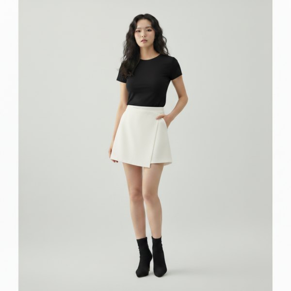 [BM033] Chic Asymmetrical Wrap Skort