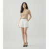 [BM035] Women's Sophisticated High-Waisted Tailored Pleated Shorts with Slim Belt