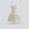 [DC023] Sculpted Halter Bubble Mini Dress