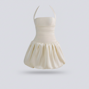 [DC023] Sculpted Halter Bubble Mini Dress