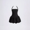 [DC023] Sculpted Halter Bubble Mini Dress
