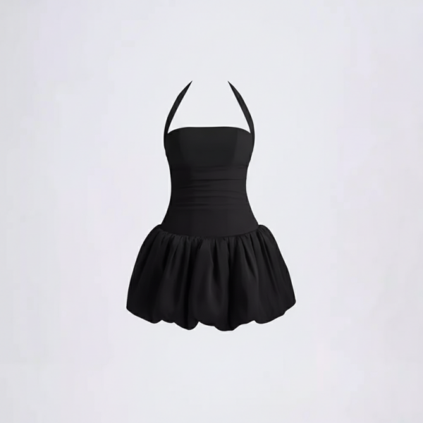 [DC023] Sculpted Halter Bubble Mini Dress