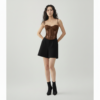 [TP069] Luxe Noir Lace-Paneled Bustier Corset
