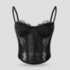 [TP069] Luxe Noir Lace-Paneled Bustier Corset