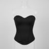 [TP070] Elegant Sweetheart Neckline Corset-Inspired Strapless Top