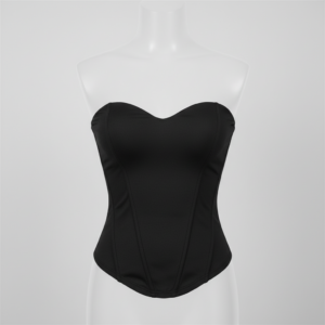 [TP070] Elegant Sweetheart Neckline Corset-Inspired Strapless Top