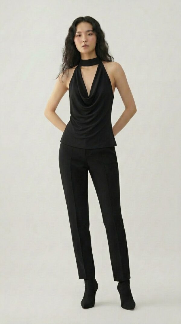 [TP071] The Serene Drape Halter Blouse