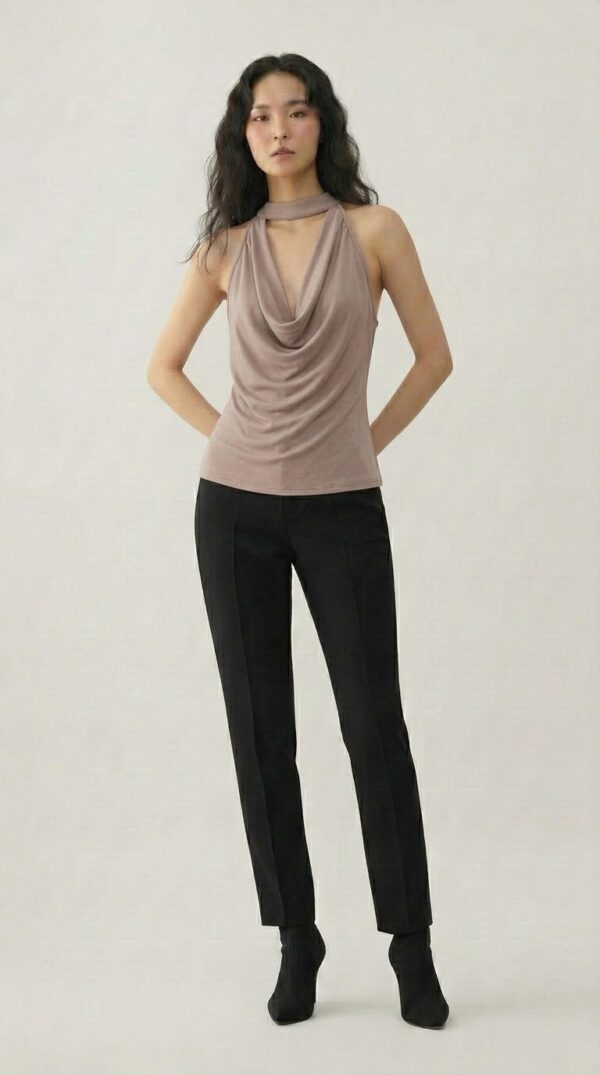 [TP071] The Serene Drape Halter Blouse