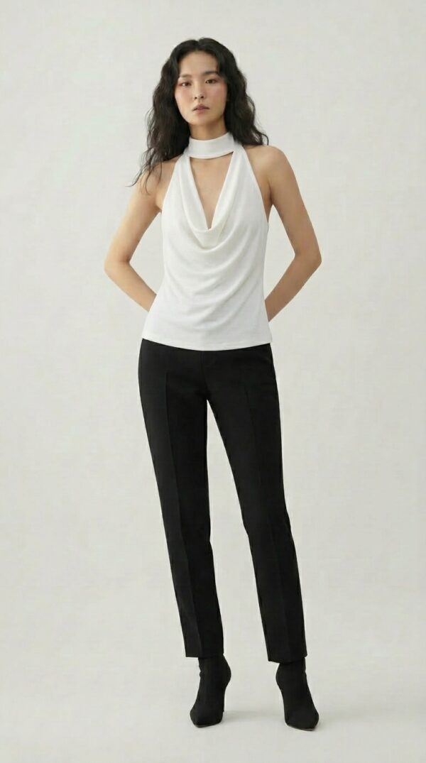 [TP071] The Serene Drape Halter Blouse