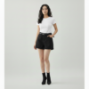 [BM036] Elevated High-Waist Cuffed Denim Shorts