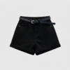 [BM036] Elevated High-Waist Cuffed Denim Shorts