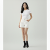 [BM036] Elevated High-Waist Cuffed Denim Shorts