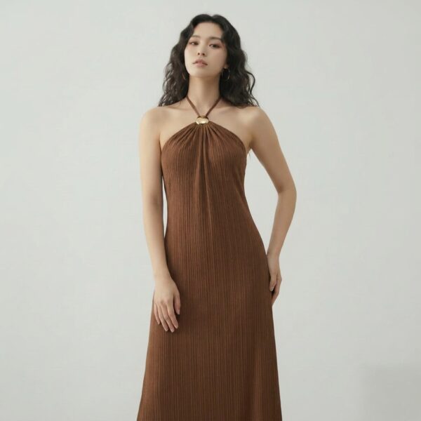 [DC028] Aurelia Satin Halter Maxi Dress