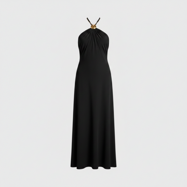 [DC028] Aurelia Satin Halter Maxi Dress