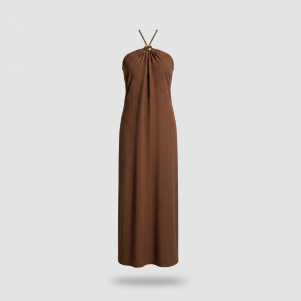 [DC028] Aurelia Satin Halter Maxi Dress