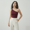 [TP076] Aria One-Shoulder Ruched Knot Top