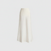 [BM037] Elegant High-Waist Satin A-Line Midi Skirt