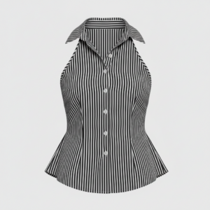 [TP078] The Riviera Striped Halter Shirt