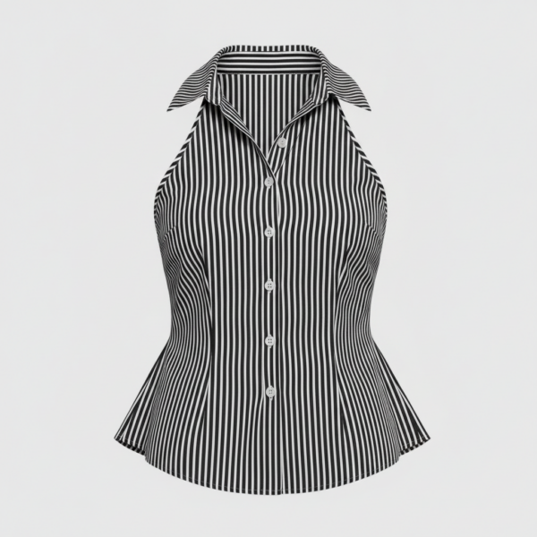 [TP078] The Riviera Striped Halter Shirt